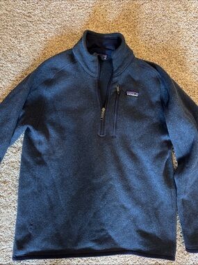 Patagonia Men's Zip-Neck Fleece Pullover - Navy Blue